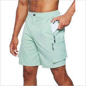 กางเกงขาสั้นคาร์โก้เอวยางยืดสูงสำหรับผู้ชาย แห้งเร็ว เหมาะสำหรับเดินทาง ท่องเที่ยวกลางแจ้ง ตกปลา ตั้งแคมป์ ใช้งานได้หลากหลาย - Product Image 4