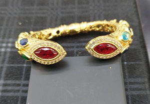 Lắc tay mạ vàng thủ công bằng đồng thau, đính đá zircon, kiểu dáng thời thượng phong cách Trung Đông, sang trọng - Product Image 5