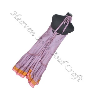 Vintage Silk Saree Boho <b>Dress</b> Women Floral Print Beach <b>Dress</b> Casual Ladies Slim Fit Printed Custom Summer <b>Dress</b> - Product Image 4
