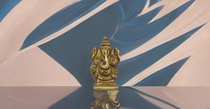 Statue d'Idole Ganesha Petite Figurine Murti Sculpture pour la décoration intérieure Décorations de temples Pooja Mini Laiton Moderne Or Vertical - Product Image 4