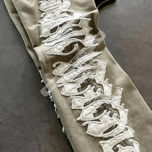 High Manufacturer's Custom Distressed <b>Embroidery</b> Breathable Plus Size Unisex Hooded Winter 100% Cotton Lightweight 2 1 <b>Sets</b> - Product Image 2