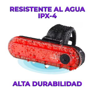 Luce LED Rossa Impermeabile per Bicicletta, Quattro Modalità di Illuminazione, Faro Anteriore e Posteriore in Plastica, Facile Montaggio sul Telaio, Batteria per Guida Notturna - Product Image 5