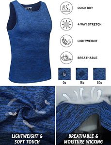 Débardeurs décontractés à séchage rapide pour hommes tricotés sans manches chemise musculaire d'entraînement Gym Performance athlétique musculation t-shirt respirant - Product Image 5