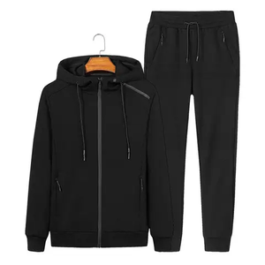 Conjunto Deportivo de 2 Piezas de Algodón Grueso para Gimnasio, Invierno, con Logotipo Personalizado al por Mayor, Pantalones Deportivos y Sudadera con Capucha para Fitness y Jogging - Product Image 1