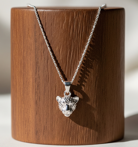 Collar de cadena de eslabones de rodio de plata 925 Unisex con colgante de leopardo chapado en oro uso diario tendencia regalo de moda para hombres y mujeres - Product Image 3