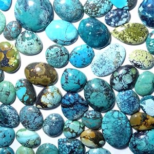 Lot de pierres précieuses cabochon turquoise tibétaine naturelle en forme de mélange Pierre précieuse turquoise tibétaine pour la fabrication de bijoux - Product Image 3