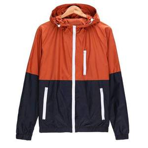 New Arrival Lightweight Hooded Windbreaker Jacket Waterproof <b>Fabric</b> with Contrast Color Zipper Outwear for Men 2026 - Product Image 4