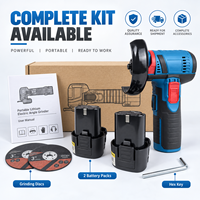 Mini-meuleuse d'angle sans fil HJT 12V à moteur à balais, outil de ponçage portable de qualité industrielle avec batterie Li-ion rechargeable pour le polissage