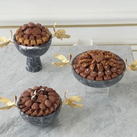 Plateaux de service en chocolat marbré Bol à plateaux de service en chocolat en marbre gris de haute qualité Bol à prix abordable