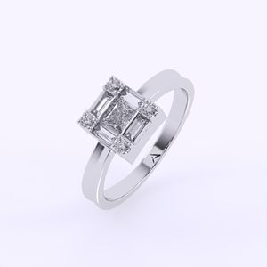 แหวนเพชรสำหรับปลูกในห้องปฏิบัติการที่ได้รับการรับรองสำหรับเด็กผู้หญิงและผู้หญิงแหวนเพชรที่โตขึ้นในห้องปฏิบัติการและทรงสี่เหลี่ยม - Product Image 3