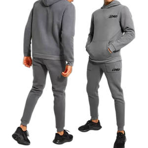 Chándal de hombre OEM/ODM, chándal sólido de la serie High Street con estampado de logotipo personalizado, material de algodón 100% - Product Image 6