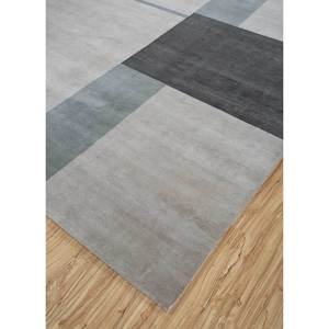 Tapis en laine noués à la main Sthir Classic Geometric gris et noir AIWL-3018 pour adolescents, pour salon, chambre, couloir - pour usage domestique - Product Image 2