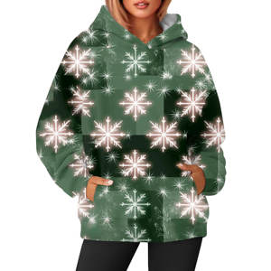 Sudadera con capucha de manga larga con estampado de sublimación personalizada de talla grande para mujer - Product Image 6