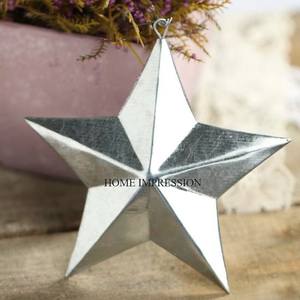Hecho a mano Premium Color plata estrella colgante hecho a mano aspecto elegante decoración colgante de Navidad Metal suministros de Artes Creativas - Product Image 1