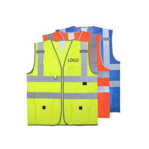 Chaleco de seguridad de alta visibilidad completamente personalizado con bolsillos Chaleco DE SEGURIDAD reflectante de construcción para hombres con embalaje personalizado - Product Image 5