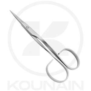 กรรไกรตัดหนังกำพร้าสแตนเลสสตีลขนาด 9.0 ซม. ยี่ห้อ KOUNAIN สำหรับมือขวา คุณภาพระดับมืออาชีพ ผลิตตามสั่ง แข็งแรง ทนทาน ตัดตรงคม - Product Image 3