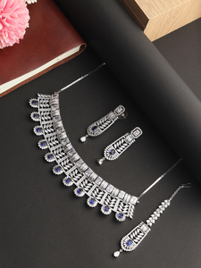 Conjunto de collar largo con acabado antiguo para mujer para ocasiones étnicas y culturales a precios asequibles de La India - Product Image 3