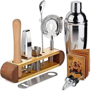 ชุดเครื่องมือบาร์สแตนเลสพร้อมขาตั้งไม้อุปกรณ์บาร์สำหรับบาร์ร้อน - Product Image 1