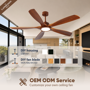 60 Inch Solid Wood <b>Ceiling</b> Fan with <b>Light</b> and <b>Remote</b>, Modern Downrod Mount Quiet DC Motor <b>Ceiling</b> Fan for Living Room - Product Image 4