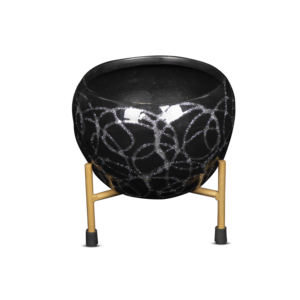 Support de jardinière moderne en acier inoxydable noir et or personnalisé pour jardin intérieur balcon salon - Product Image 6