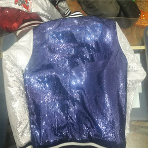 Paillettes brillantes Sparkle femmes Bomber Varsity Jacket Fermeture à glissière Conception personnalisée Tricoté Respirant Polyester Sangle Doublure - Product Image 5