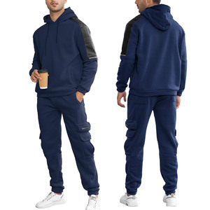Survêtements pour hommes en coton et polyester Survêtements personnalisés Marque privée Ensembles de jogging vierge Pantalon de survêtement et sweat à capuche pour hommes Ensemble 2 pièces unisexe - Product Image 4