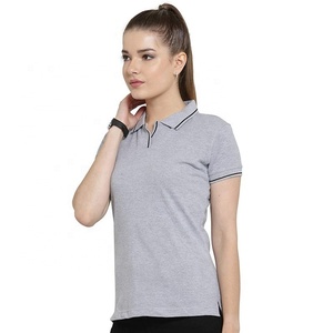 Nuevo diseño de moda, camiseta Polo en blanco para mujer, camiseta Polo de manga corta, polos de alta calidad, tela 100%, Jersey de algodón - Product Image 2