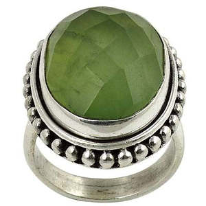 "Green <b>Quartz</b> Crystal <b>Ring</b> for Women in 925 Sterling Silver-Gift Option" - Product Image 2
