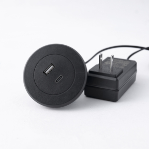 Station de charge PW-Q11 élégante design rond noir/blanc avec port USB et type-c pour la maison et le bureau MADE in VIETNAM Power Technology - Product Image 4