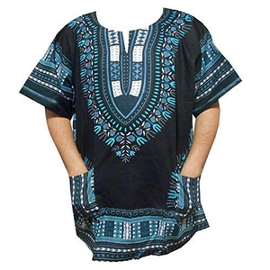 Camisa Dashiki Africana CRAFTSHUB de Manga Corta, Estampada, Transpirable, Ligera, Diseño Tradicional Moderno, Ropa Unisex de Algodón - Product Image 1