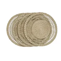 Assiettes de présentation en rotin tressé écologiques jetables en gros, faites à la main en bambou, sûres pour le contact alimentaire, de luxe pour mariage