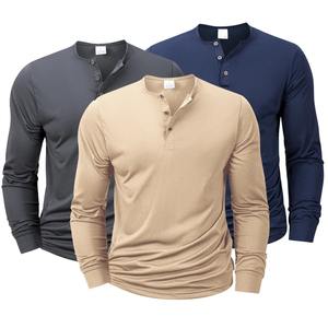 Men's Long Sleeved <b>Henley</b> Neck <b>T</b>-<b>shirt</b> Slim Fit Bottoming <b>Shirt</b> Fitness Tops Tees Button Neck Casual Cozy <b>T</b> <b>shirt</b> - Product Image 1