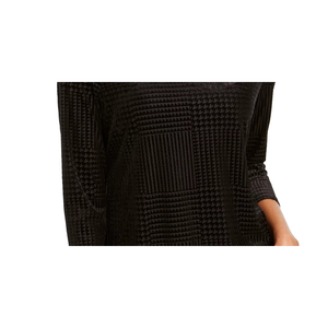 Camicetta da Sera Charter Club da Donna, Taglia Piccola XL, con Motivo Floreale, Maniche Lunghe, Collo a Barchetta, in Chiffon Nero Lavorato a Maglia - Product Image 3