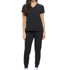 Unique Style Short Sleeves Suits Stretch Nurse <b>Scrubs</b> Set Twill Fabric Unisex Medical <b>Scrubs</b> <b>Top</b> Pants CUSTOM LOGO Uniforms - Product Image 2