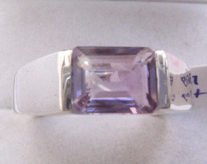 Anillo de Amatista Natural para Mujer Shah Gems en Plata de Ley 925 con Corte Esmeralda Geométrico para Regalo - Product Image 1