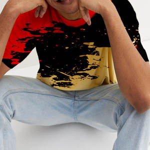 Camiseta de algodón transpirable y ecológica de corte regular, estilo urbano, con logo personalizado, multicolor, para hombre, tallas grandes y altas. - Product Image 3