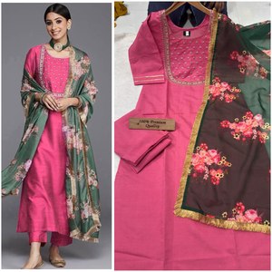 Beautiful Heavy <b>viscos</b> silk with Beautiful Embroidery Dress 3 pieces - Product Image 4