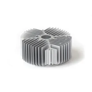 定制6061 6063挤压铝圆形电动发光二极管散热器铝挤压发光二极管刮板散热片散热器型材