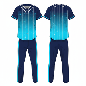 Uniforme de baseball sur mesure, design sublimé de qualité supérieure, respirant, léger, en maille, prêt pour le jeu - Product Image 1