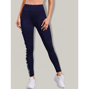Meilleures ventes, leggings sans couture avec logo personnalisé, leggings de yoga pour femmes, leggings d'entraînement unisexe uni à taille haute pour femmes, vente en gros - Product Image 3