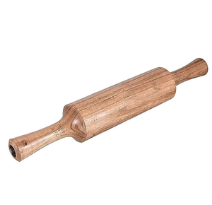 Vente chaude rouleau à pâtisserie en bois brun manuel petite cuisson pâtisserie pâte à pizza rouleau accessoire de cuisine en bois nouveau look - Product Image 5