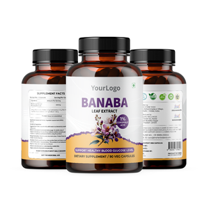 100% Polvo de extracto de Banaba orgánico Cápsulas de hierbas de alta calidad en embalaje de botellas de exportadores de fábrica a granel - Product Image 1