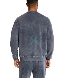 Ensemble survêtement homme 100 % coton, sweat-shirt et pantalon de jogging délavé à l'acide, vêtements de sport décontractés, sweat-shirt et pantalon de jogging streetwear, survêtement personnalisé avec logo - Product Image 4