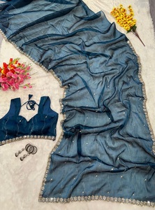 ชุดส่าหรีสไตล์อินเดียสำหรับงานปาร์ตี้แฟนซีชุดเซ็ตชุดส่าหรีแบบดั้งเดิมล่าสุด - Product Image 3