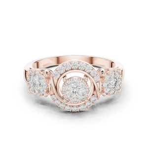 Anillo de Aniversario de Lujo con Diamante Cultivado en Laboratorio de 0.50 Ct, Oro Rosa de 14K, Certificado IGI, para Mujer |   Nuevo Diamante Cultivado Chapado en Oro - Product Image 1