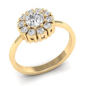 REYES, joyería fina de alta calidad, Plata de Ley 925, anillos de moissanita de corte redondo chapados en rodio dorado para mujer, joyería Original - Product Image 2