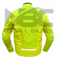 Veste de Moto jaune Cordura de course de Moto, dernière conception 2023 avec des Protections étanches conformes à la norme CE.