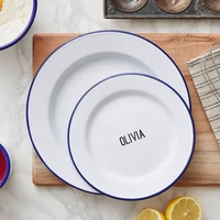 Vajilla de Acero Inoxidable Esmaltada Blanca Personalizada al por Mayor con Bajo MOQ, Grado Alimenticio, Ecológica, Certificada por SEDEX, Estilo Europeo para Desayuno y Almuerzo