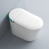 Toilette intelligente en céramique monobloc de luxe avec télécommande, design moderne, chasse d'eau automatique siphonique, siège chauffant