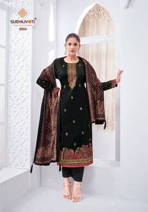 ผ้าซาตินพิมพ์ลายดิสชาร์จ งานปักฟอยล์ คอลเลคชั่น SURYAJYOTI แบรนด์ดัง ทรงปกติ ใส่ได้ทุกฤดู มีสินค้าพร้อมส่งสำหรับงานปาร์ตี้ - Product Image 3